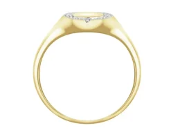 Best Apart Pierścionek z żółtego złota z diamentami - sygnet - 0,06 ct - próba 585