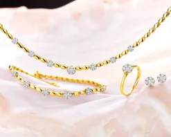 Hot Apart Pierścionek z żółtego złota z brylantami - 0,30 ct - próba 585
