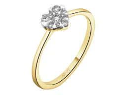 Apart Pierścionek z żółtego złota z brylantami - serce - 0,15 ct - próba 585< Pierścionki