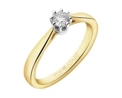 Online Apart Pierścionek z żółtego złota z brylantem - 0,18 ct - próba 750