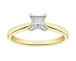 Hot Apart Pierścionek z żółtego złota z diamentem - VS2/G - 0,50 ct - próba 585