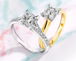 Hot Apart Pierścionek z żółtego złota z diamentem - VS2/G - 0,50 ct - próba 585