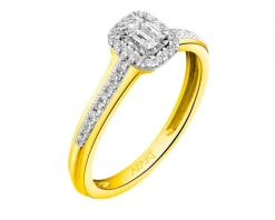 Outlet Apart Pierścionek z żółtego złota z diamentami - 0,32 ct - próba 585