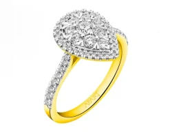 Sale Apart Pierścionek z żółtego złota z brylantami - 0,67 ct - próba 585