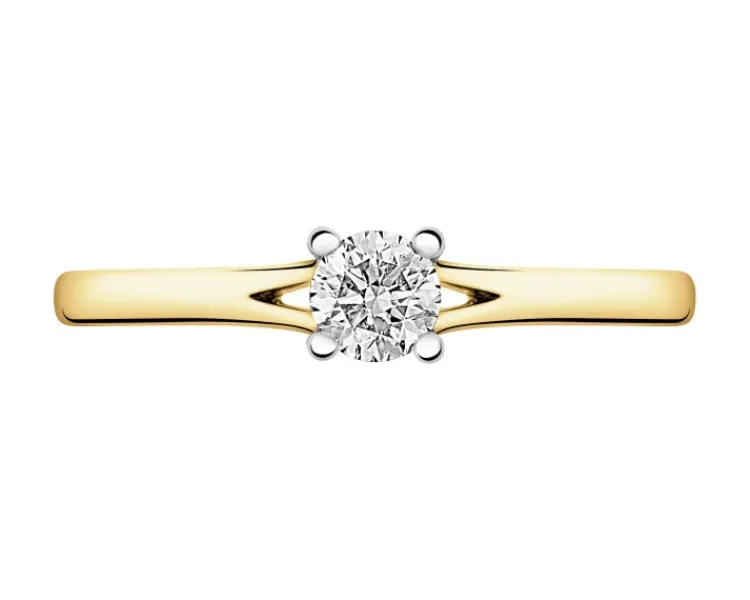 Apart Pierścionek z żółtego złota z brylantem - 0,31 ct - próba 750< Pierścionki