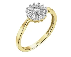 New Apart Pierścionek z żółtego złota z diamentami - 0,18 ct - próba 585