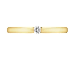 Outlet Apart Pierścionek z żółtego złota z brylantem - 0,05 ct - próba 375