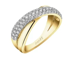 Apart Pierścionek z żółtego złota z brylantami - 0,72 ct - próba 585< Pierścionki