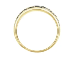 Outlet Apart Pierścionek z żółtego złota z brylantem i emalią - 0,01 ct - próba 375