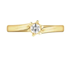 Apart Pierścionek z żółtego złota z brylantem - 0,09 ct - próba 585< Pierścionki