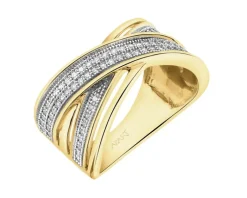 Apart Pierścionek z żółtego złota z diamentami - 0,24 ct - próba 585< Pierścionki