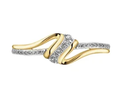 Outlet Apart Pierścionek z żółtego złota z brylantami - 0,11 ct - próba 585