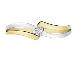 Apart Pierścionek z żółtego złota z brylantem - 0,006 ct - próba 375< Pierścionki