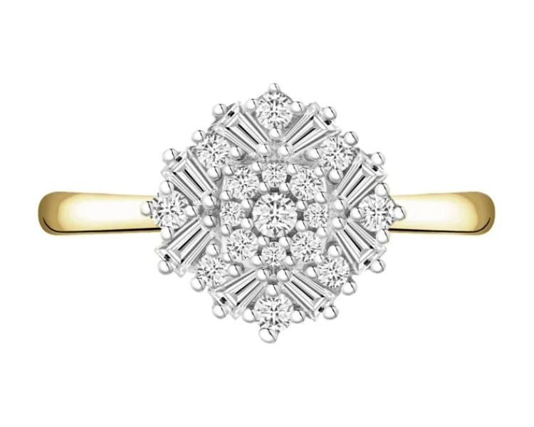 Apart Pierścionek z żółtego złota z diamentami - 0,39 ct - próba 585< Pierścionki