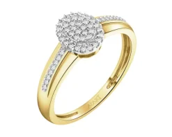Apart Pierścionek  z żółtego złota z diamentami - 0,15 ct - próba 585