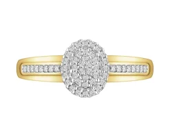 Apart Pierścionek  z żółtego złota z diamentami - 0,15 ct - próba 585