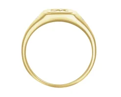 Apart Pierścionek z żółtego złota z diamentami - sygnet - litera M - 0,01 ct - próba 375< Sygnety Z Diamentami