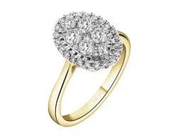 Sale Apart Pierścionek z żółtego złota z brylantami - 0,75 ct - próba 585