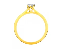 Apart Pierścionek z żółtego złota z brylantem - 0,18 ct - próba 750