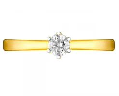 Apart Pierścionek z żółtego złota z brylantem - 0,18 ct - próba 750