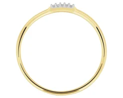 Sale Apart Pierścionek z żółtego złota z diamentami - 0,01 ct - próba 375