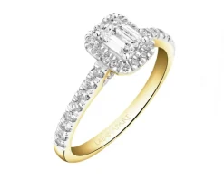 Sale Apart Pierścionek z żółtego złota z diamentami laboratoryjnymi - 1,00 ct - próba 750