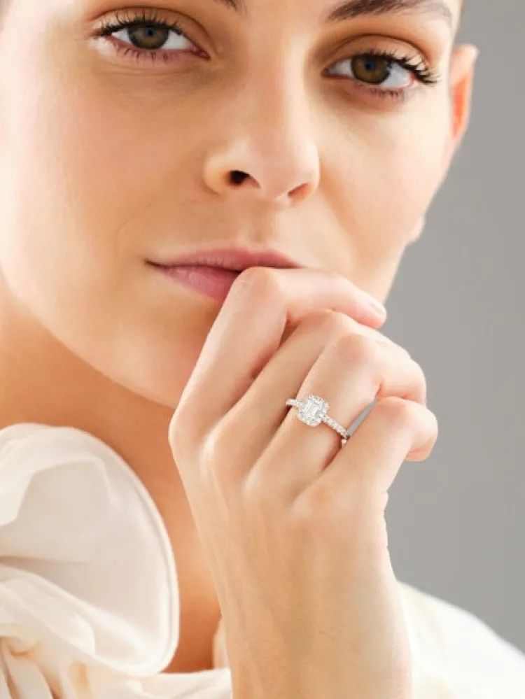 Sale Apart Pierścionek z żółtego złota z diamentami laboratoryjnymi - 1,00 ct - próba 750