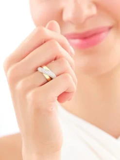Apart Pierścionek z żółtego złota z brylantami - 0,63 ct - próba 585< Pierścionki
