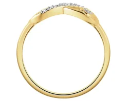Hot Apart Pierścionek z żółtego złota z diamentami - nieskończoność, serce - 0,01 ct - próba 375