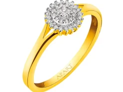 Sale Apart Pierścionek z żółtego złota z diamentami - 0,10 ct - próba 585