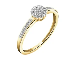 Online Apart Pierścionek z żółtego złota z diamentami - 0,09 ct - próba 585