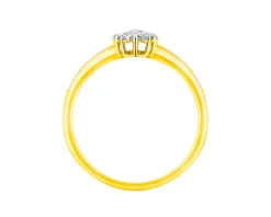 Online Apart Pierścionek z żółtego złota z diamentami - 0,09 ct - próba 585