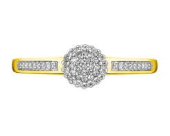 Online Apart Pierścionek z żółtego złota z diamentami - 0,09 ct - próba 585