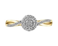 Apart Pierścionek z żółtego złota z brylantami - 0,15 ct - próba 585< Pierścionki