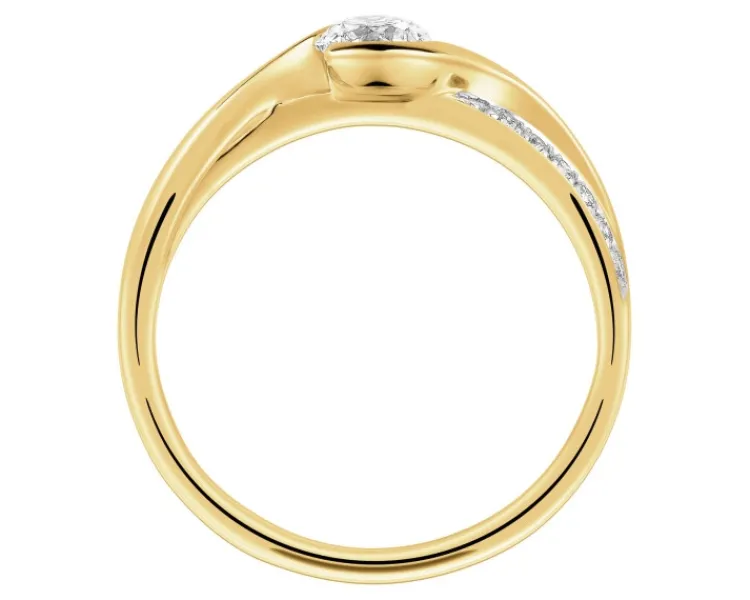 Apart Pierścionek z żółtego złota z brylantami - 0,47 ct - próba 585< Wszystkie