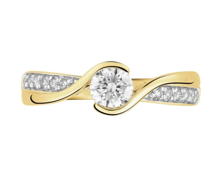 Apart Pierścionek z żółtego złota z brylantami - 0,47 ct - próba 585< Wszystkie