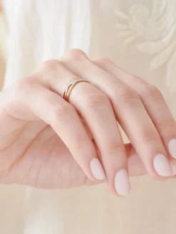 Apart Pierścionek z żółtego złota z diamentami - 0,10 ct - próba 585< Pierścionki