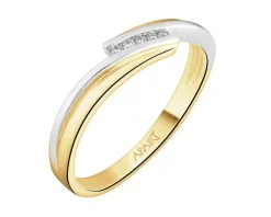 Outlet Apart Pierścionek z żółtego złota z brylantami - 0,03 ct - próba 585