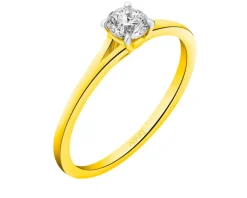 Apart Pierścionek z żółtego złota z brylantem - 0,30 ct - próba 585< Pierścionki