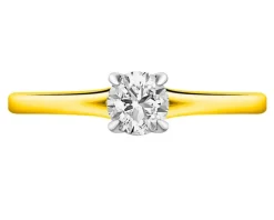 Apart Pierścionek z żółtego złota z brylantem - 0,30 ct - próba 585< Pierścionki