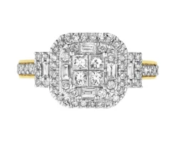 Discount Apart Pierścionek z żółtego złota z diamentami - 0,75 ct - próba 585