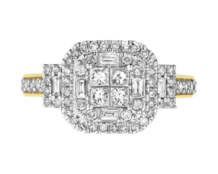 Discount Apart Pierścionek z żółtego złota z diamentami - 0,75 ct - próba 585