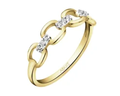 Apart Pierścionek z żółtego złota z diamentami - 0,05 ct - próba 375< Pierścionki