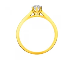 Apart Pierścionek z żółtego złota z brylantem - 0,18 ct - próba 750< Pierścionki