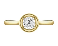 Best Apart Pierścionek z żółtego złota z brylantem - 0,10 ct - próba 585