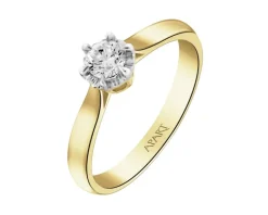 Best Apart Pierścionek z żółtego złota z brylantem - 0,25 ct - próba 585