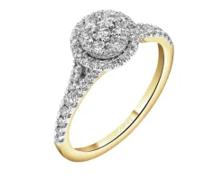 Discount Apart Pierścionek z żółtego złota z diamentami - 0,50 ct - próba 585