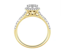 Discount Apart Pierścionek z żółtego złota z diamentami - 0,50 ct - próba 585