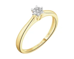Online Apart Pierścionek z żółtego złota z diamentami - 0,05 ct - próba 585