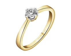 Apart Pierścionek z żółtego złota z brylantem - 0,18 ct - próba 750